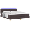 LED Box Spring Bed med pude Mørk Brun 180 x 200 cm Stof