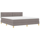 LED Box Spring Bed med hovedgærde Gråbrun 180 x 200 cm Stof