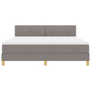 LED Box Spring Bed med hovedgærde Gråbrun 180 x 200 cm Stof