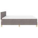 LED Box Spring Bed med hovedgærde Gråbrun 180 x 200 cm Stof