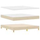 LED Box Spring Bed med LED-lysstrimler Creme 180 x 200 cm Stof
