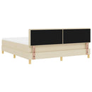 LED Box Spring Bed med LED-lysstrimler Creme 180 x 200 cm Stof
