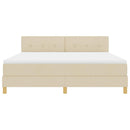 LED Box Spring Bed med LED-lysstrimler Creme 180 x 200 cm Stof
