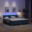 LED Box Spring Bed med pude Blå 180 x 200 cm Stof