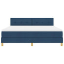 LED Box Spring Bed med pude Blå 180 x 200 cm Stof