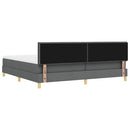 LED Box Spring Bed med hovedgærde Mørkegrå 200 x 200 cm Stof