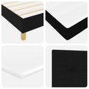 LED Box Spring Bed med LED-lysstrimler Sort 200 x 200 cm Stof