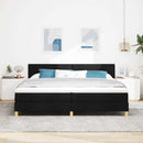 LED Box Spring Bed med LED-lysstrimler Sort 200 x 200 cm Stof