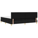 LED Box Spring Bed med LED-lysstrimler Sort 200 x 200 cm Stof