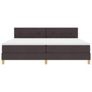 LED Box Spring Bed med hovedgærde Mørk Brun 200 x 200 cm Stof