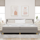 LED Box Spring Bed med pude Gråbrun 200 x 200 cm Stof