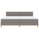 LED Box Spring Bed med pude Gråbrun 200 x 200 cm Stof