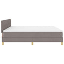 LED Box Spring Bed med pude Gråbrun 200 x 200 cm Stof