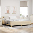 LED Box Spring Bed med pude Creme 200 x 200 cm Stof