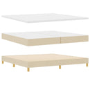 LED Box Spring Bed med pude Creme 200 x 200 cm Stof
