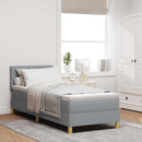 LED Box Spring Bed med LED-lysstrimler Lysegrå 80 x 200 cm Stof