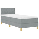 LED Box Spring Bed med LED-lysstrimler Lysegrå 80 x 200 cm Stof