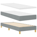 LED Box Spring Bed med LED-lysstrimler Lysegrå 80 x 200 cm Stof
