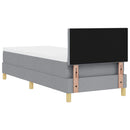 LED Box Spring Bed med LED-lysstrimler Lysegrå 80 x 200 cm Stof