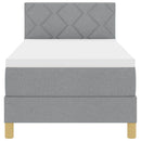 LED Box Spring Bed med LED-lysstrimler Lysegrå 80 x 200 cm Stof
