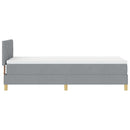 LED Box Spring Bed med LED-lysstrimler Lysegrå 80 x 200 cm Stof
