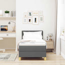 LED Box Spring Bed med pude Mørkegrå 80 x 200 cm Stof