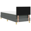 LED Box Spring Bed med pude Mørkegrå 80 x 200 cm Stof