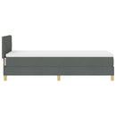 LED Box Spring Bed med pude Mørkegrå 80 x 200 cm Stof