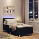 LED Box Spring Bed med pude Sort 80 x 200 cm Stof