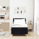 LED Box Spring Bed med pude Sort 80 x 200 cm Stof
