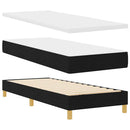 LED Box Spring Bed med pude Sort 80 x 200 cm Stof