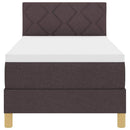 LED Box Spring Bed med hovedgærde Mørk Brun 80 x 200 cm Stof