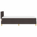 LED Box Spring Bed med hovedgærde Mørk Brun 80 x 200 cm Stof