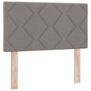 LED Box Spring Bed med LED-lysstrimler Gråbrun 80 x 200 cm Stof