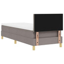 LED Box Spring Bed med LED-lysstrimler Gråbrun 80 x 200 cm Stof