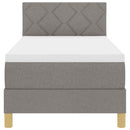 LED Box Spring Bed med LED-lysstrimler Gråbrun 80 x 200 cm Stof