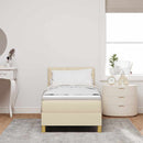 LED Box Spring Bed med LED-lysstrimler Creme 80 x 200 cm Stof