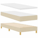 LED Box Spring Bed med LED-lysstrimler Creme 80 x 200 cm Stof