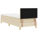 LED Box Spring Bed med LED-lysstrimler Creme 80 x 200 cm Stof