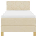 LED Box Spring Bed med LED-lysstrimler Creme 80 x 200 cm Stof
