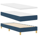 LED Box Spring Bed med LED-lysstrimler Blå 80 x 200 cm Stof