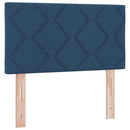 LED Box Spring Bed med LED-lysstrimler Blå 80 x 200 cm Stof