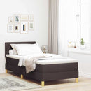 LED Box Spring Bed med hovedgærde Mørk Brun 90 x 190 cm Stof