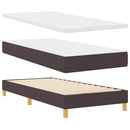 LED Box Spring Bed med hovedgærde Mørk Brun 90 x 190 cm Stof