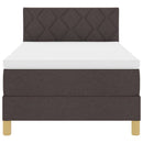 LED Box Spring Bed med hovedgærde Mørk Brun 90 x 190 cm Stof