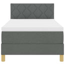 LED Box Spring Bed med hovedgærde Mørkegrå 90 x 200 cm Stof