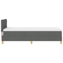 LED Box Spring Bed med hovedgærde Mørkegrå 90 x 200 cm Stof