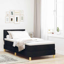 LED Box Spring Bed med LED-lysstrimler Sort 90 x 200 cm Stof