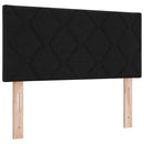 LED Box Spring Bed med LED-lysstrimler Sort 90 x 200 cm Stof