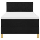 LED Box Spring Bed med LED-lysstrimler Sort 90 x 200 cm Stof